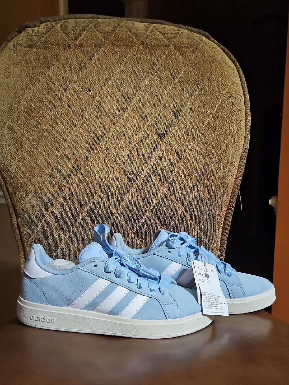 Blue And White Suede Adidas Sneakers